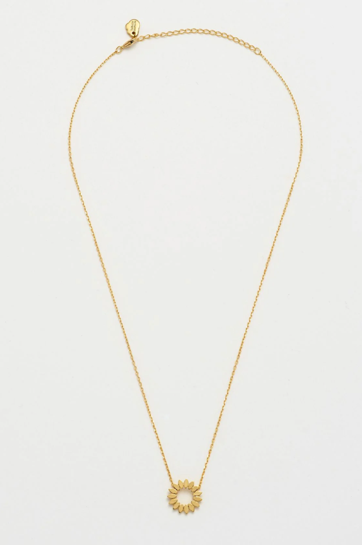 Gold Plated Modern Flower Necklace