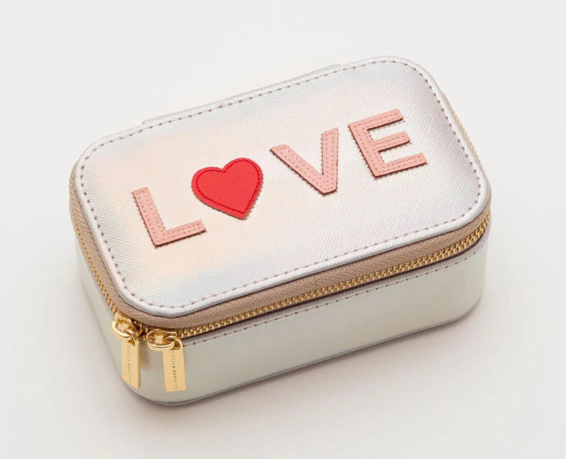Love Appliqué Mini Iridescent Jewelry Box