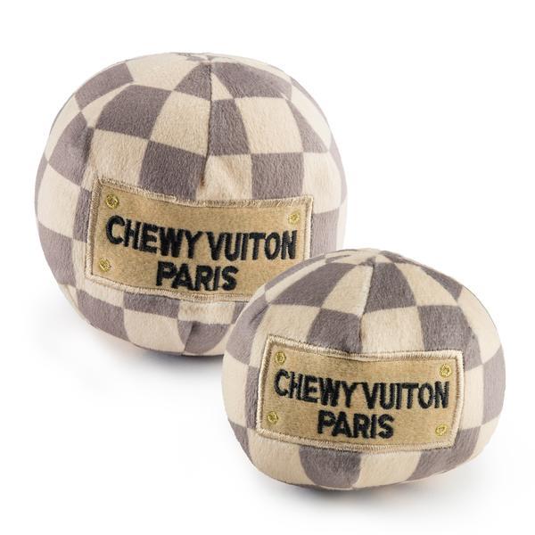 Checker Chewy Vuiton Ball Plush Toy-Haute Diggity Dog-Sol y Luna Salon
