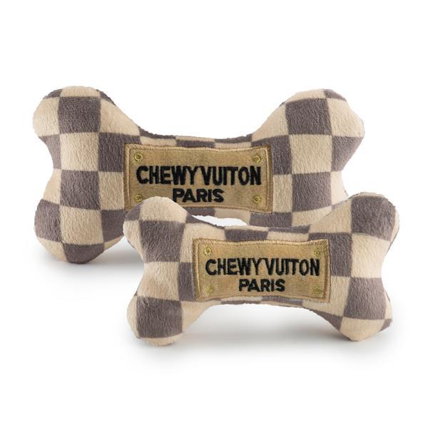 Checker Chewy Vuiton Plush Bones-Haute Diggity Dog-Sol y Luna Salon