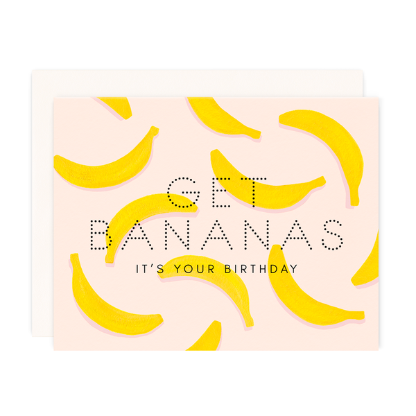 Get Bananas Birthday Greeting Card-Girl w/ Knife-Sol y Luna Salon