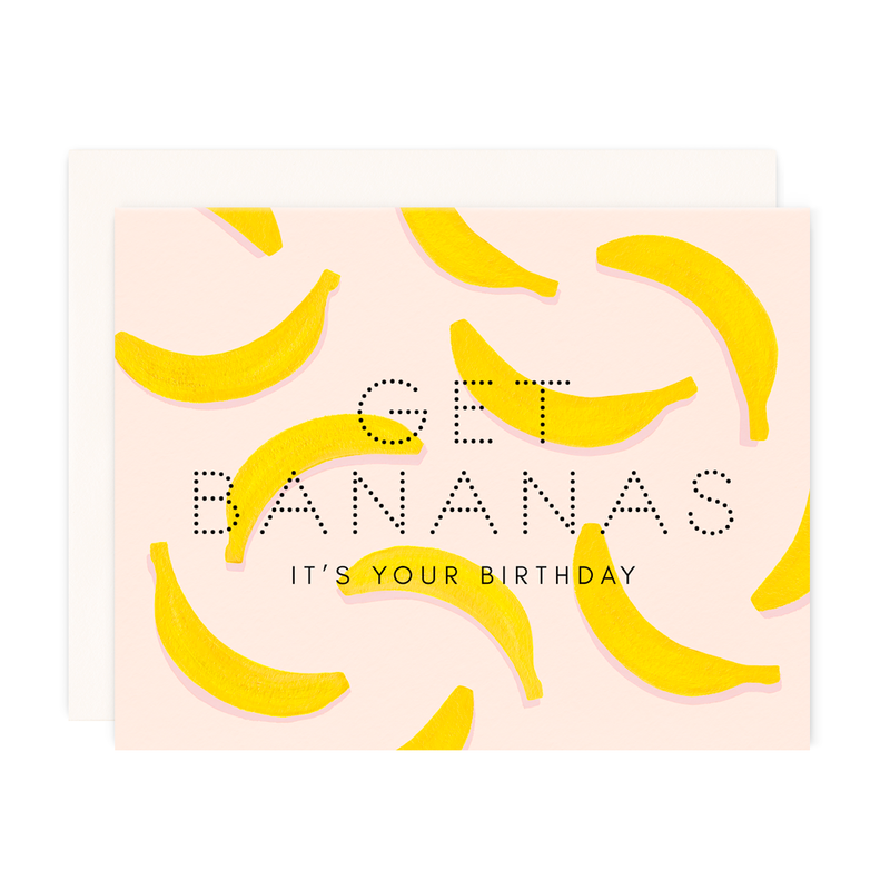 Get Bananas Birthday Greeting Card-Girl w/ Knife-Sol y Luna Salon