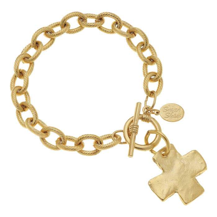 Gold Cross Toggle Bracelet-Susan Shaw-Sol y Luna Salon