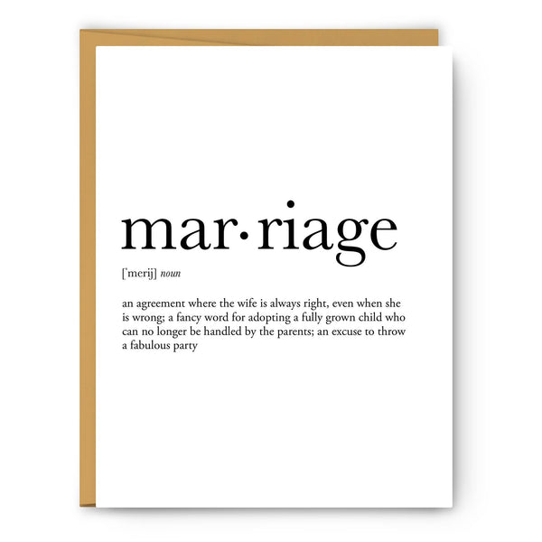 Marriage Definition Greeting Card