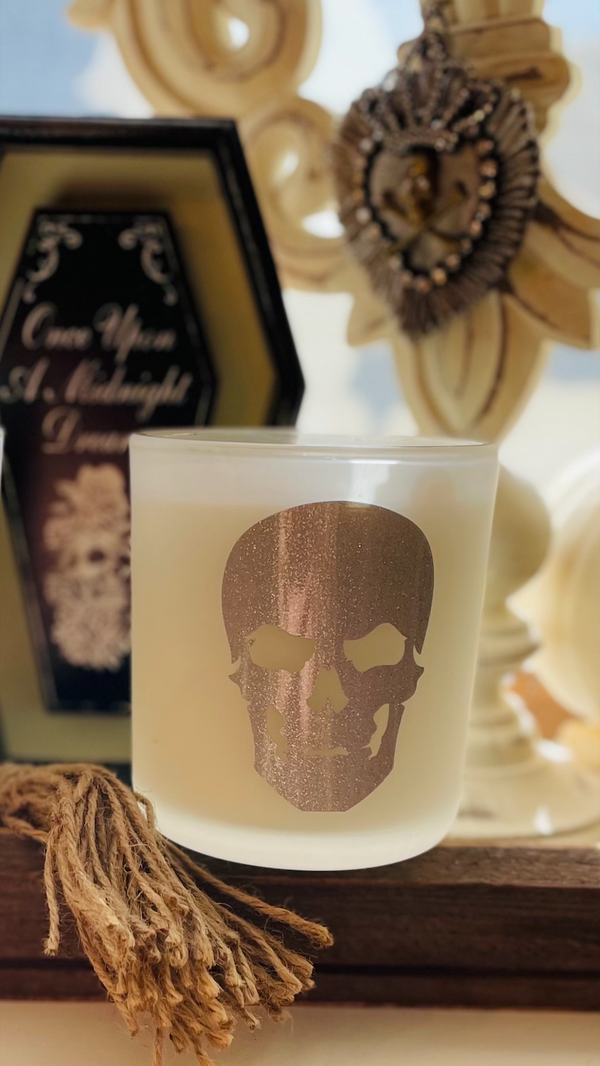 Silver Skull Candle