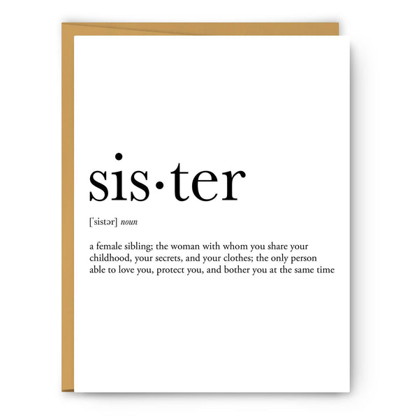Sister Definition Greeting Card